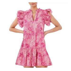 NWT Generation Love Sandy Floral Pink Tiered Dress size XS